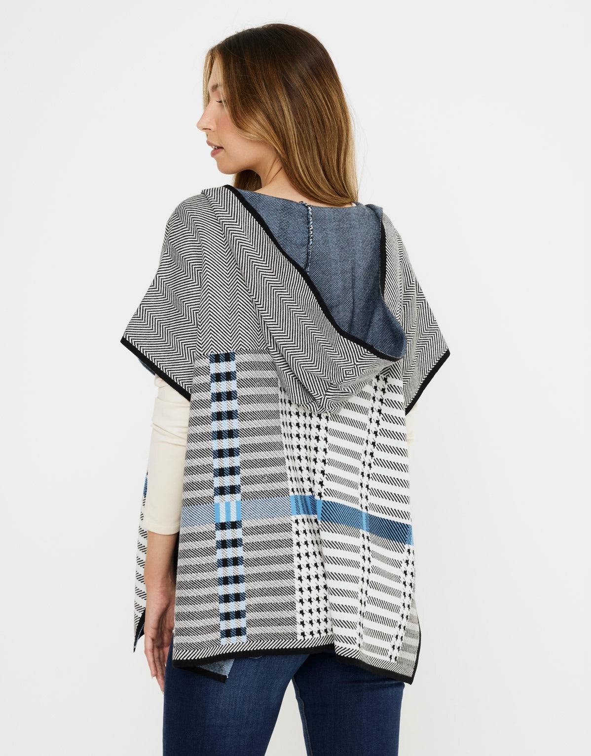 Poncho Cuadros con Capucha - Zalika 