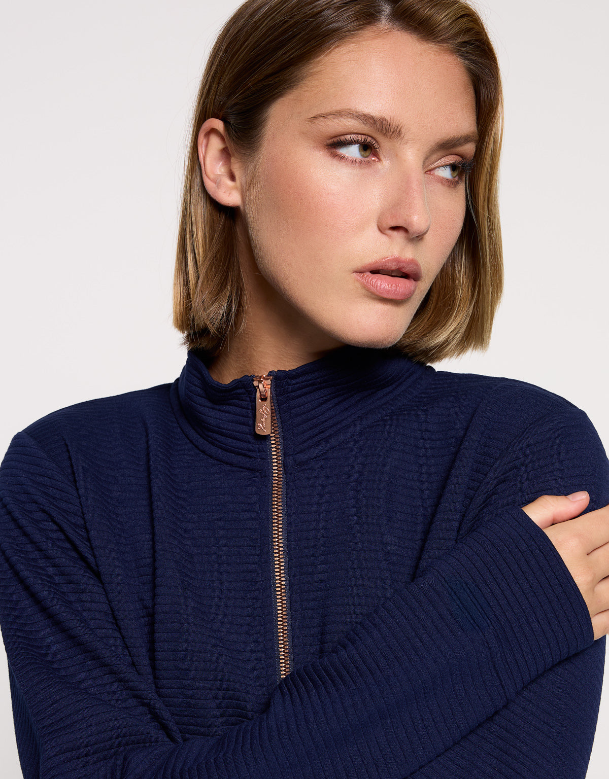 Chaqueta Cremallera Azul Marino - Tigia 2