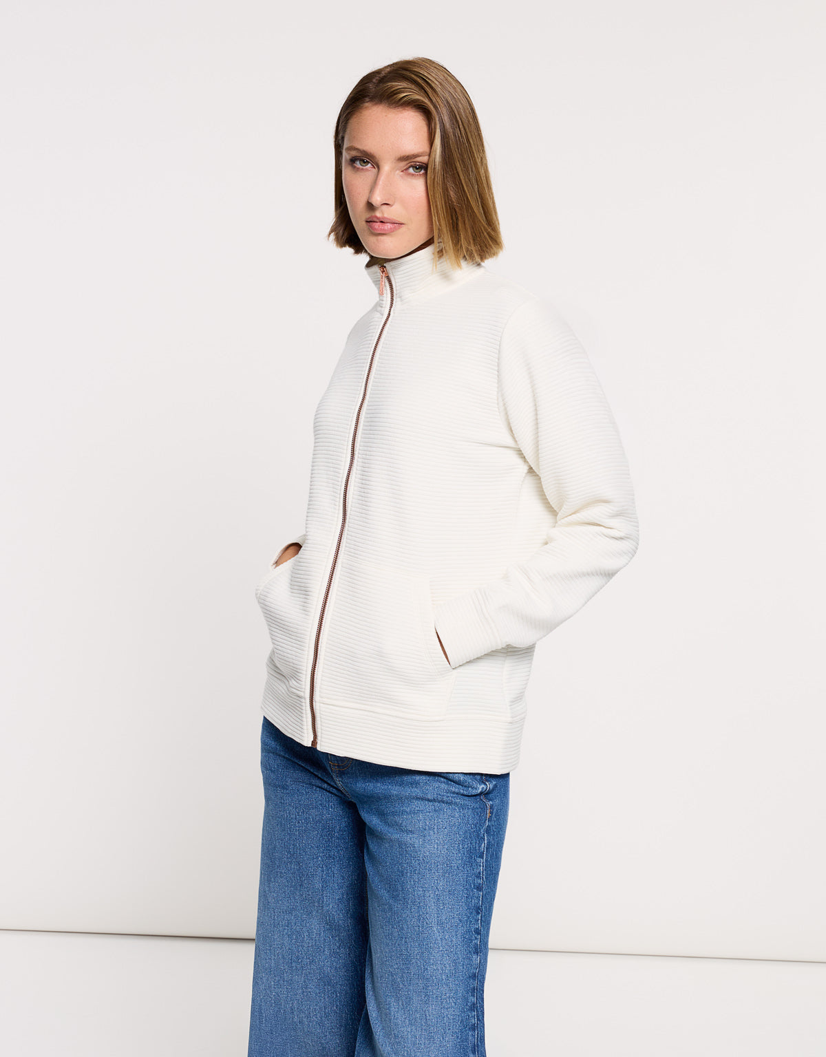 Chaqueta Cremallera Blanco - Tigia 3