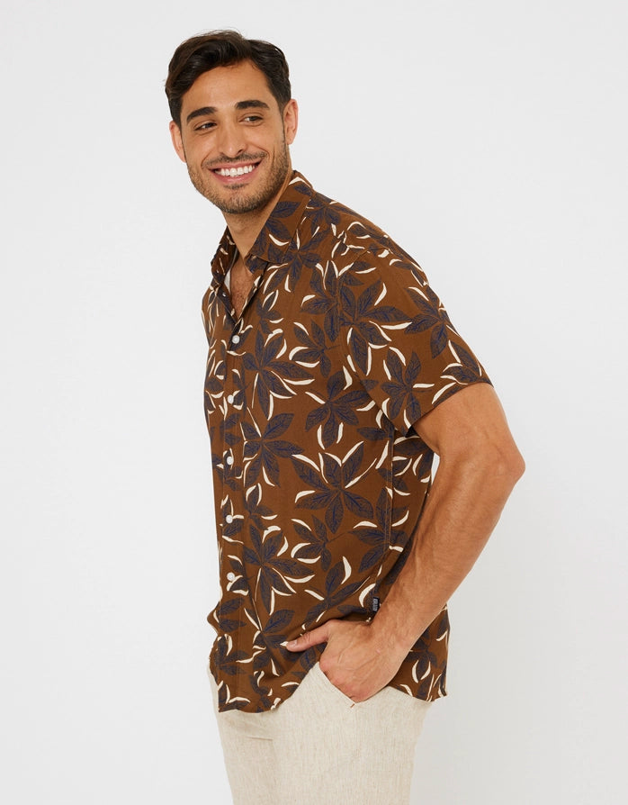 Camisa Manga Corta Marron - Kane