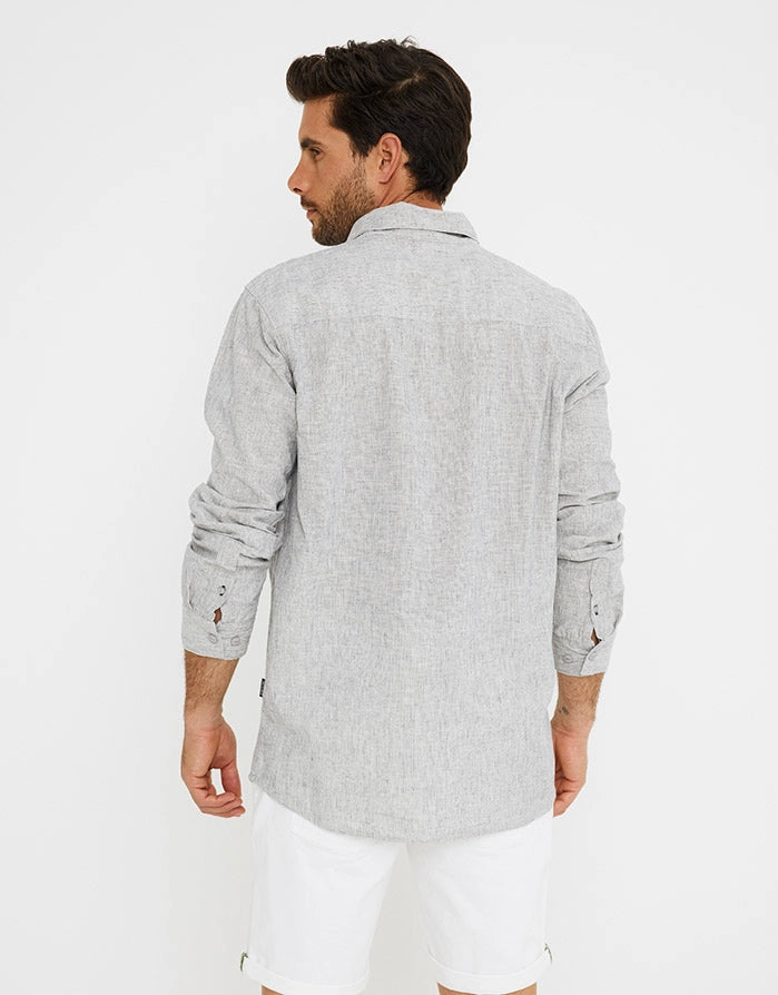 Camisa Manga Larga Azul - Caprera 