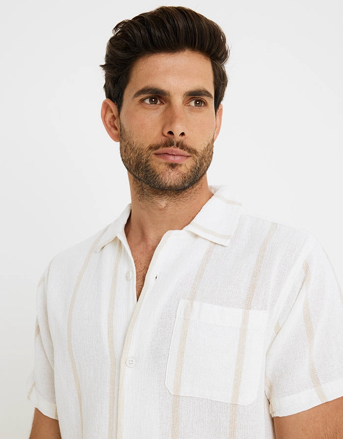 Kurzärmeliges gestreiftes Hemd - Estromboli