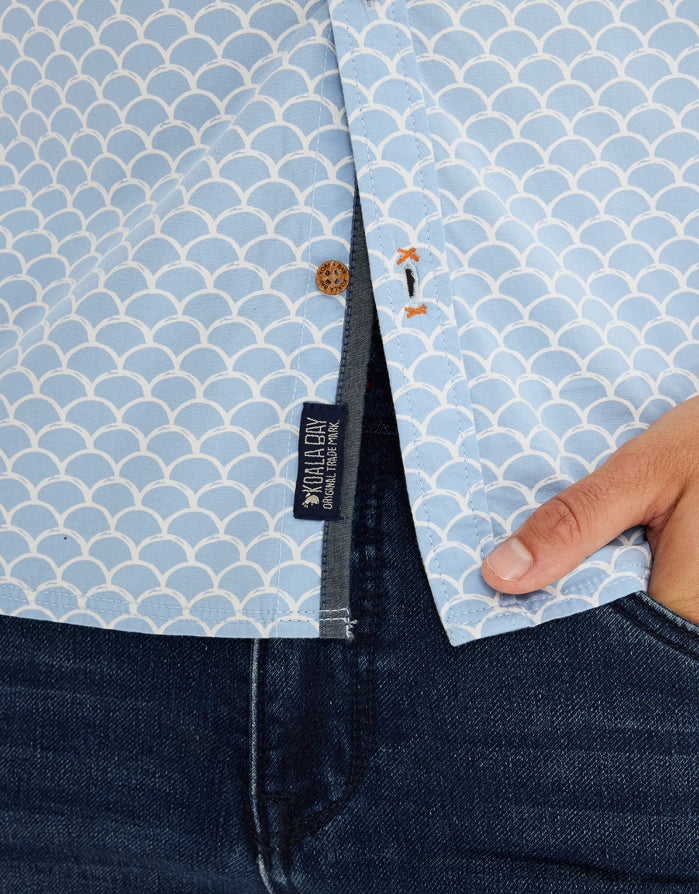 Camisa Manga Corta Azul Claro - Deumax 5