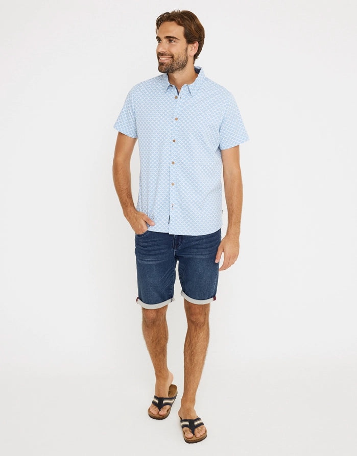 Camisa Manga Corta Azul Claro - Deumax 6