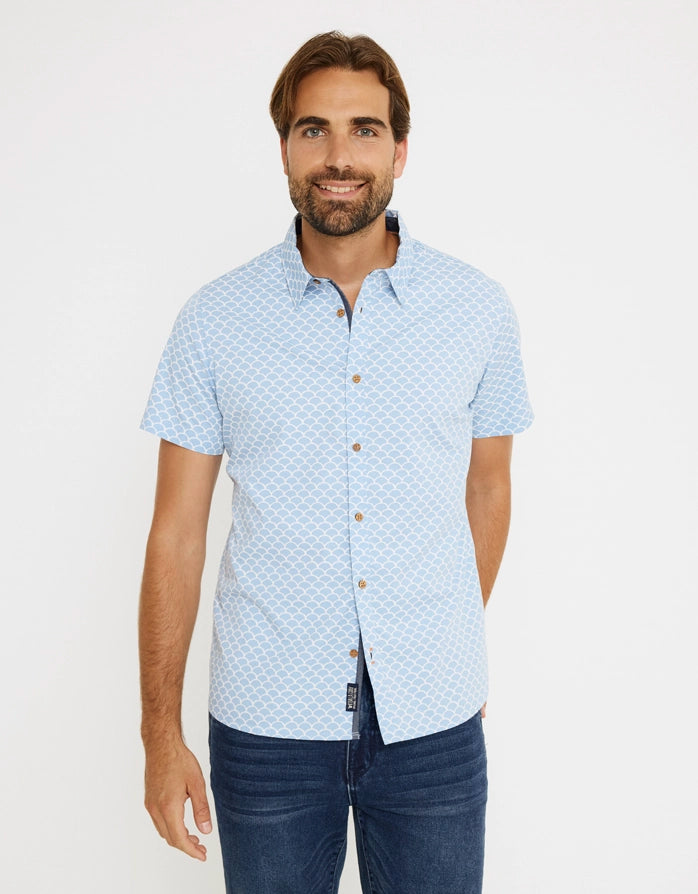 Camisa Manga Corta Azul Claro - Deumax