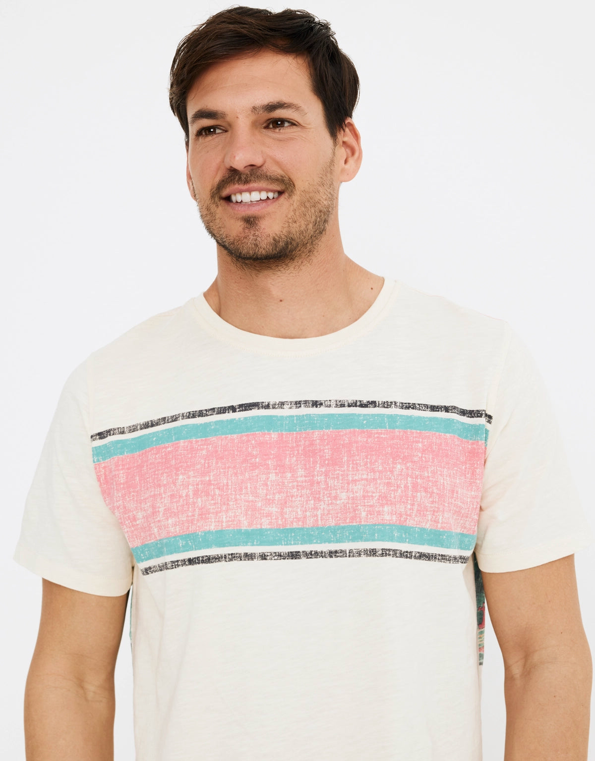 Camiseta beige estampado espalda algodón 4