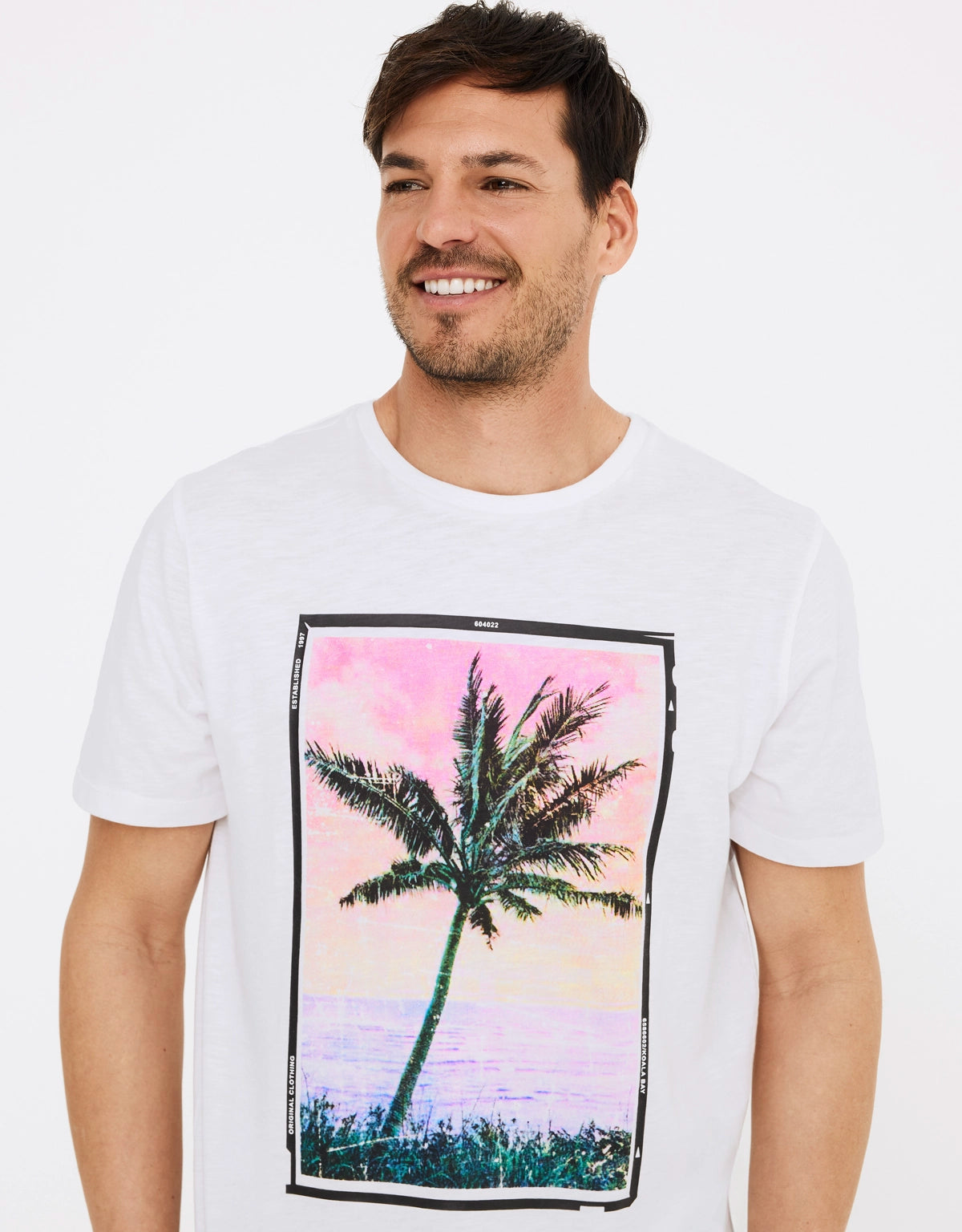 Camiseta Manga Corta Estampado Palmera - Theme 