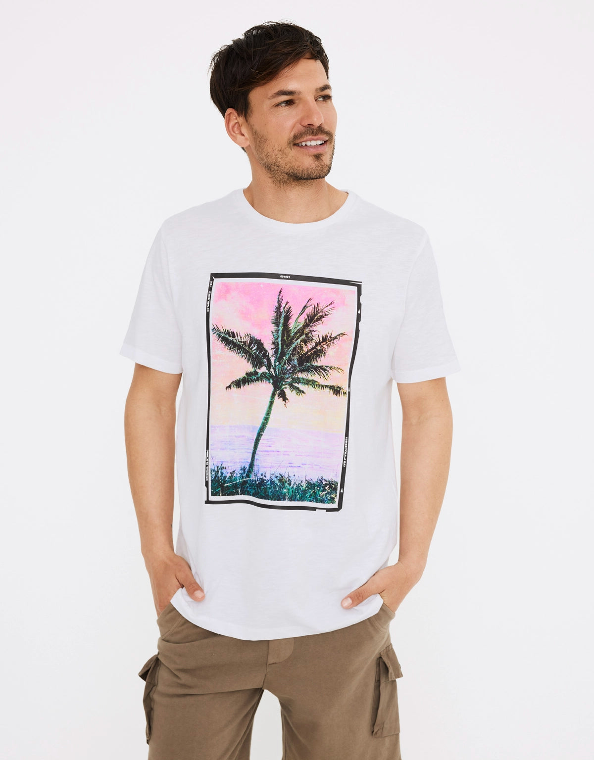 Camiseta Manga Corta Estampado Palmera - Theme 