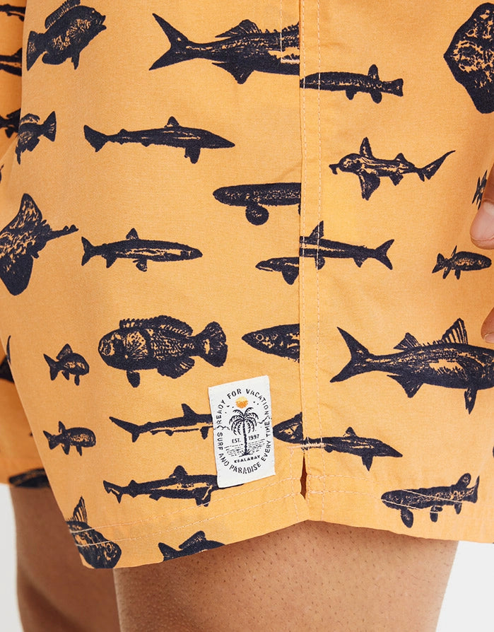 Bañador Corto Motivo Naranja - Fish 