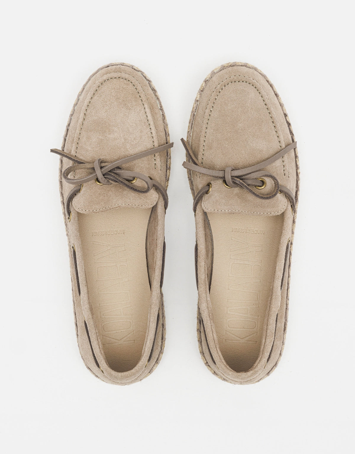 Alpargata serraje y yute taupe para mujer 4