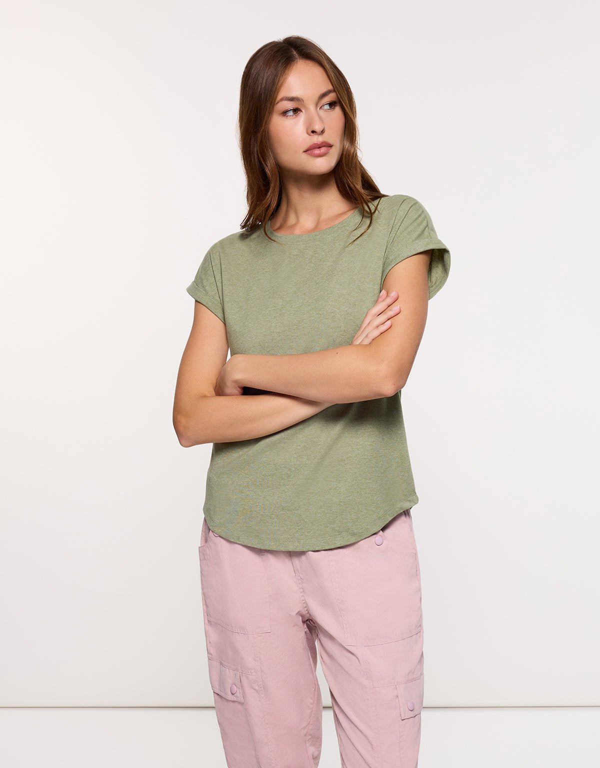 Khaki T-Shirt mit kurzen Ärmeln - Luma