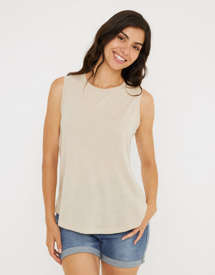 Camiseta tirantes beige best sale