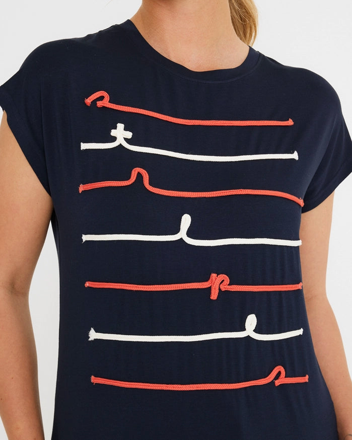 Marineblaues T-Shirt mit kurzen Ärmeln - Laperdi