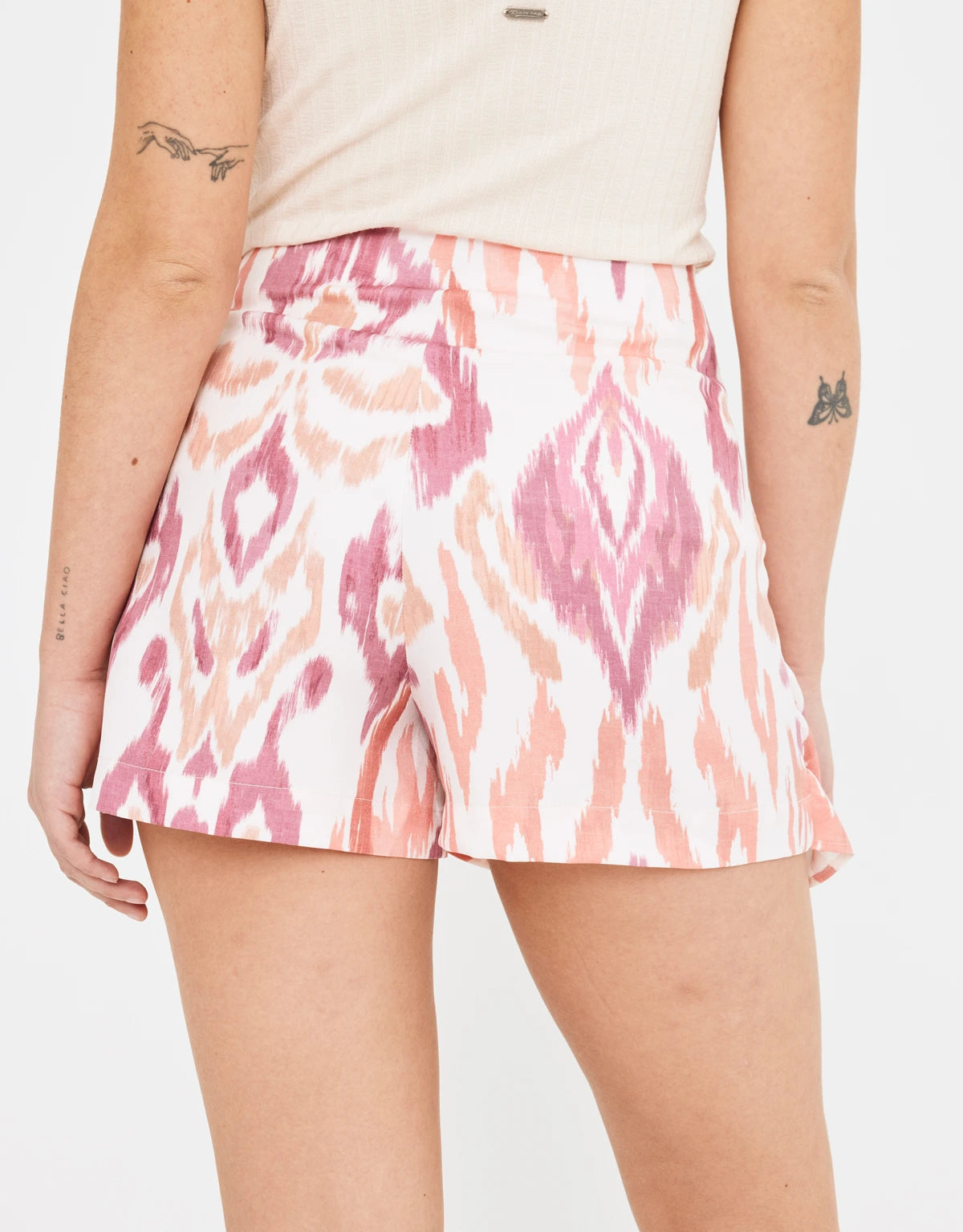 Falda pantalón estampada rosa 2