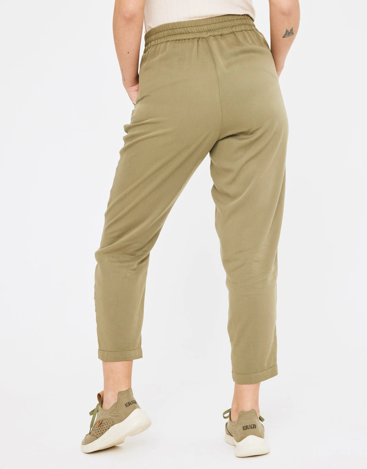 Pantalón largo cropped caqui 2