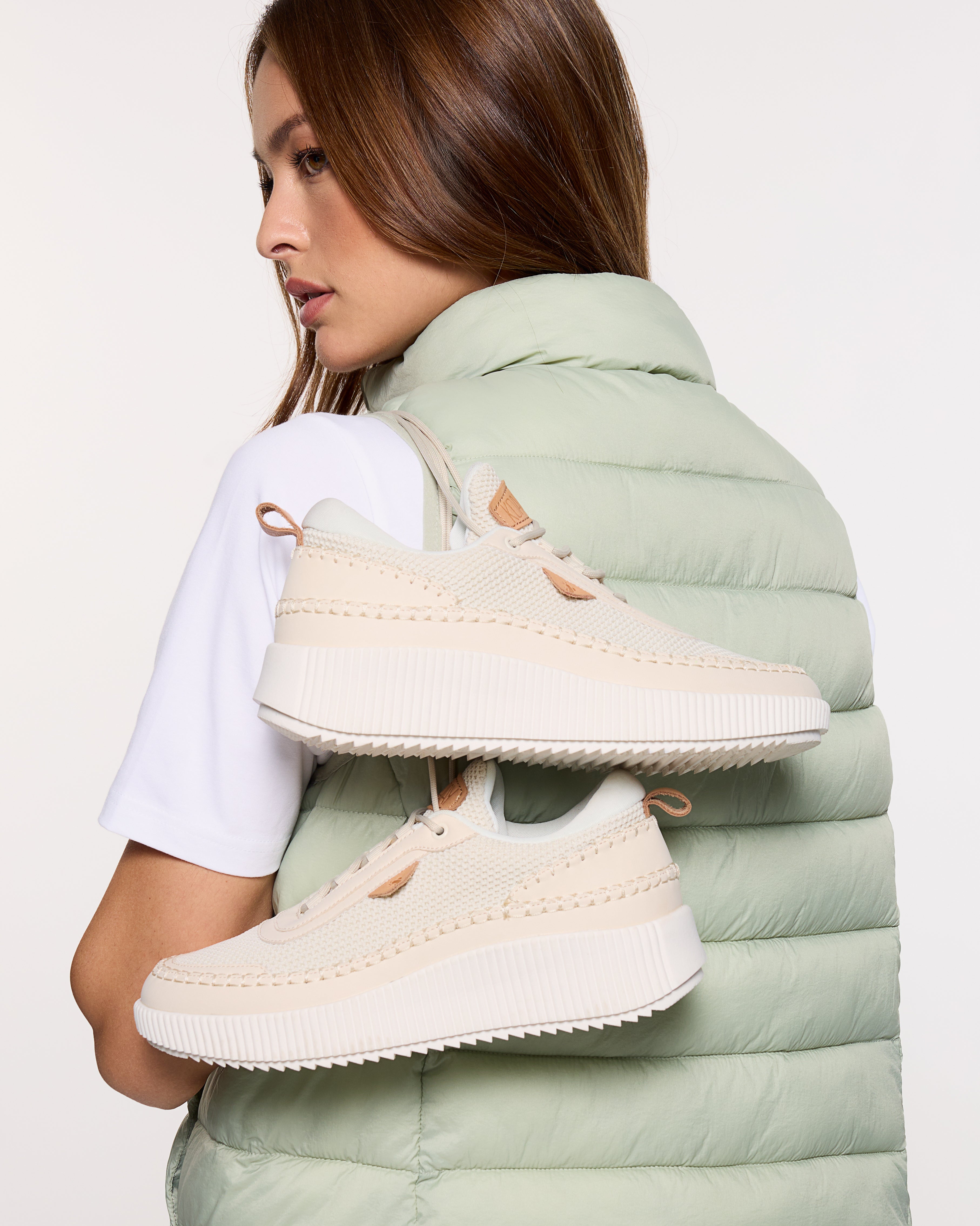 Beigefarbene Plateauschuhe – Treviso