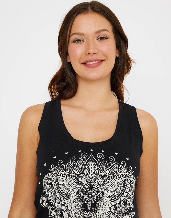 Camiseta Tirantes Estampada Negro - Alcorisa 2