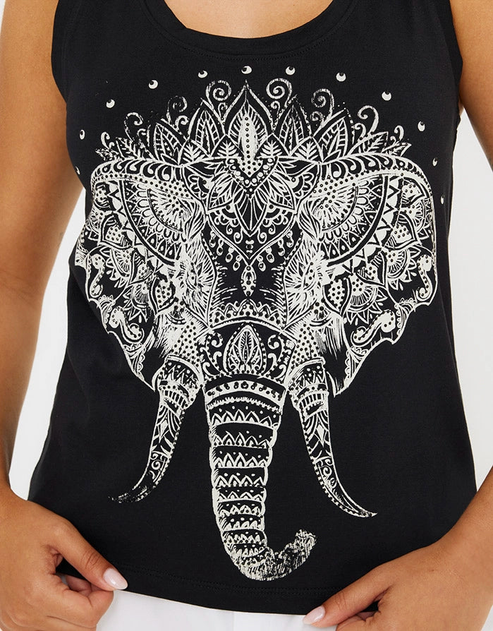 Camiseta Tirantes Estampada Negro - Alcorisa 5