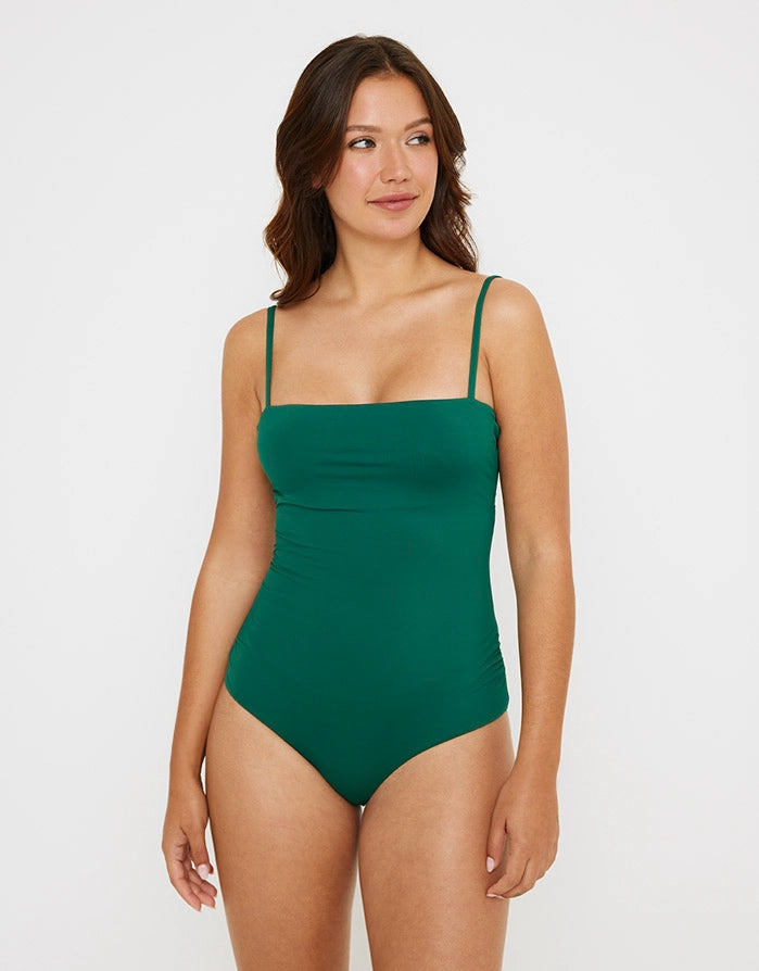 Bañador Escote Cuadrado Verde - Galve 