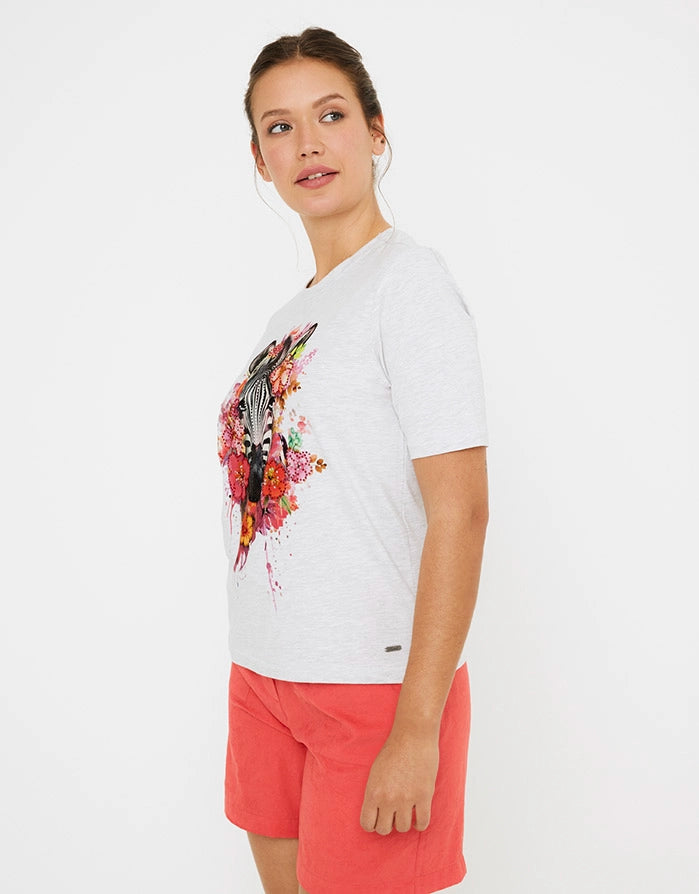 Camiseta Manga Corta Gris - Zeflor 