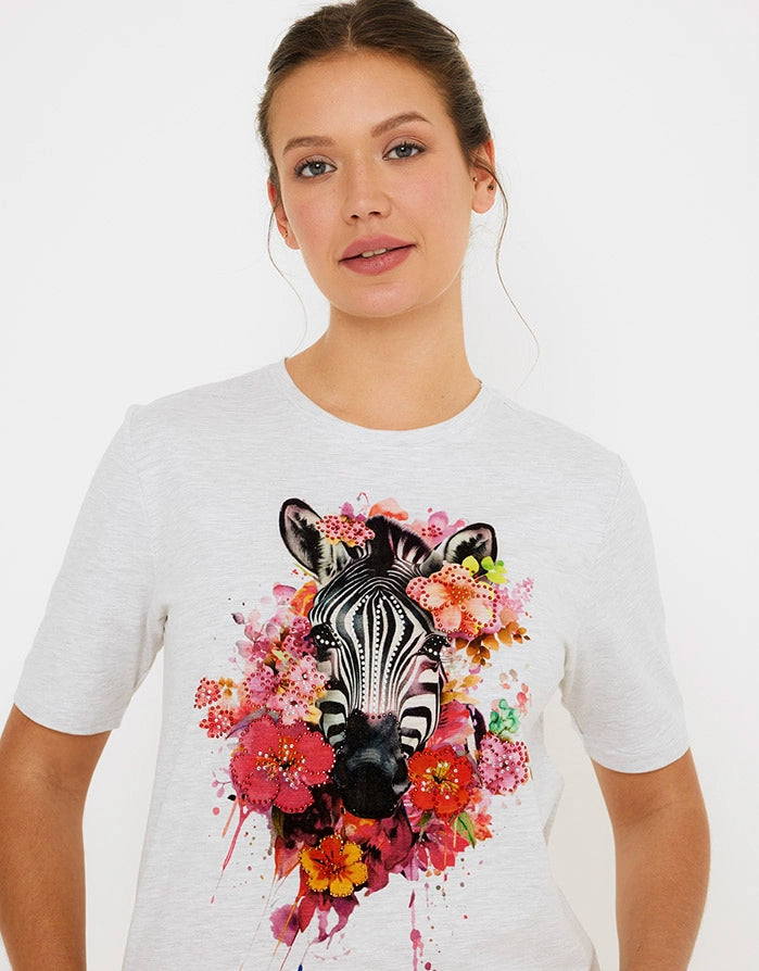 Camiseta Manga Corta Gris - Zeflor 