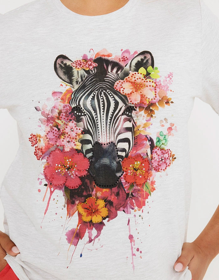 Camiseta Manga Corta Gris - Zeflor 