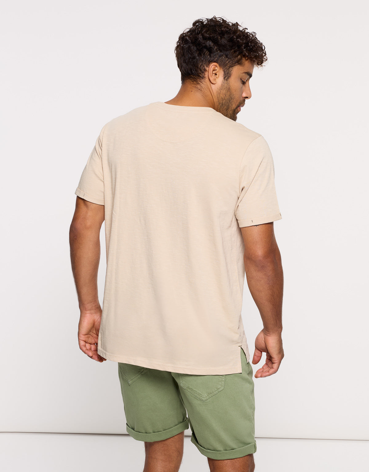 Camiseta Manga Corta Beige - Button 4