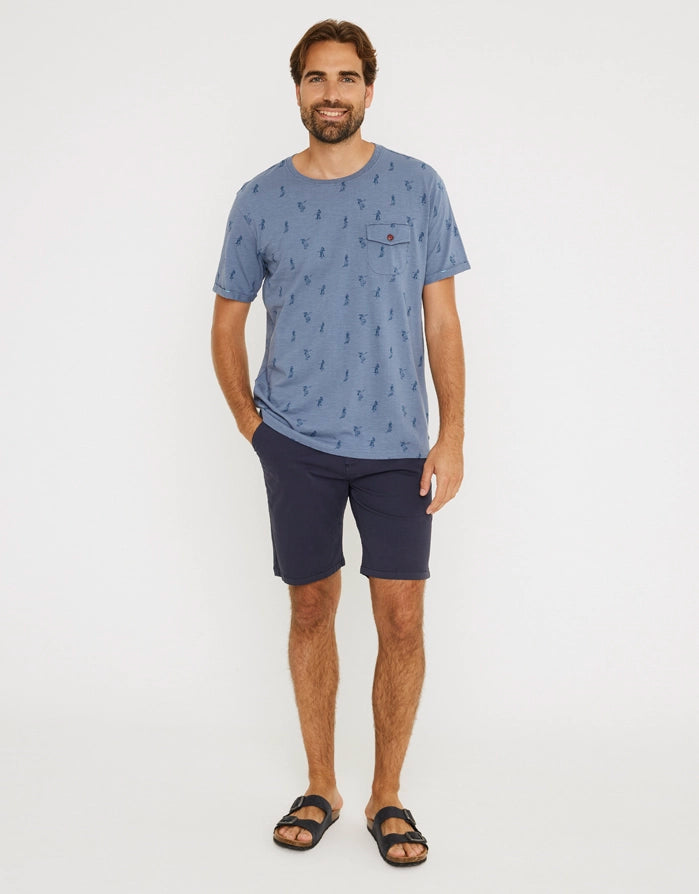 T-shirt Bleu Marine à Manches Courtes - Hoop