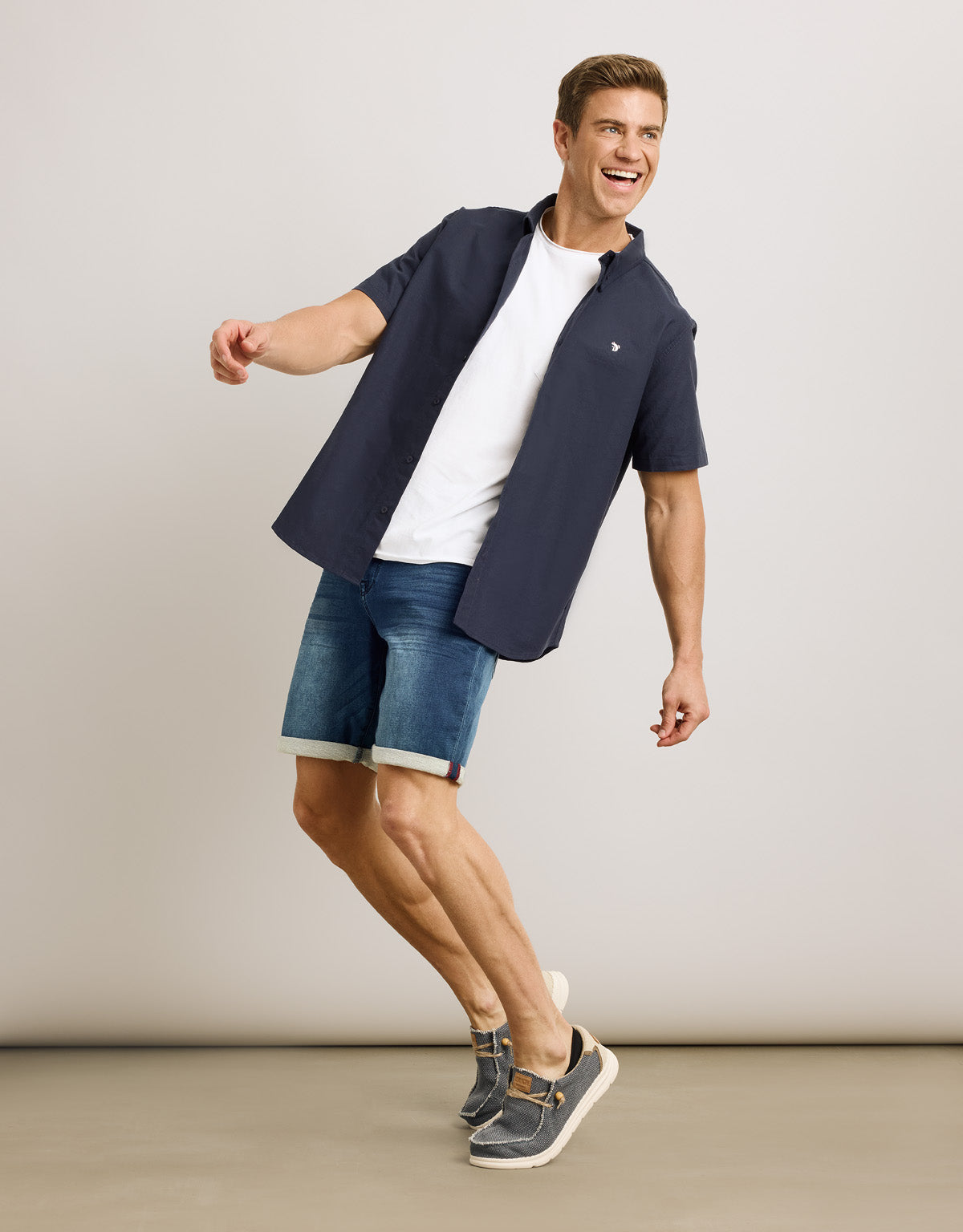 Camisa Manga Corta Azul Marino - Raffaele 