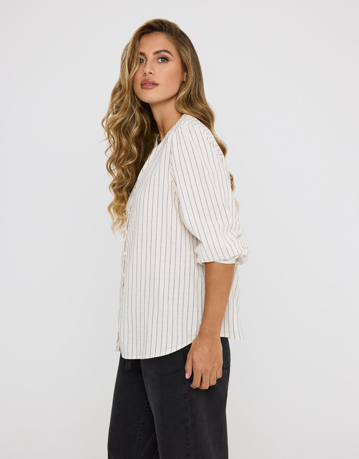 Camisa Manga Larga Rayas Off White - Tylus 