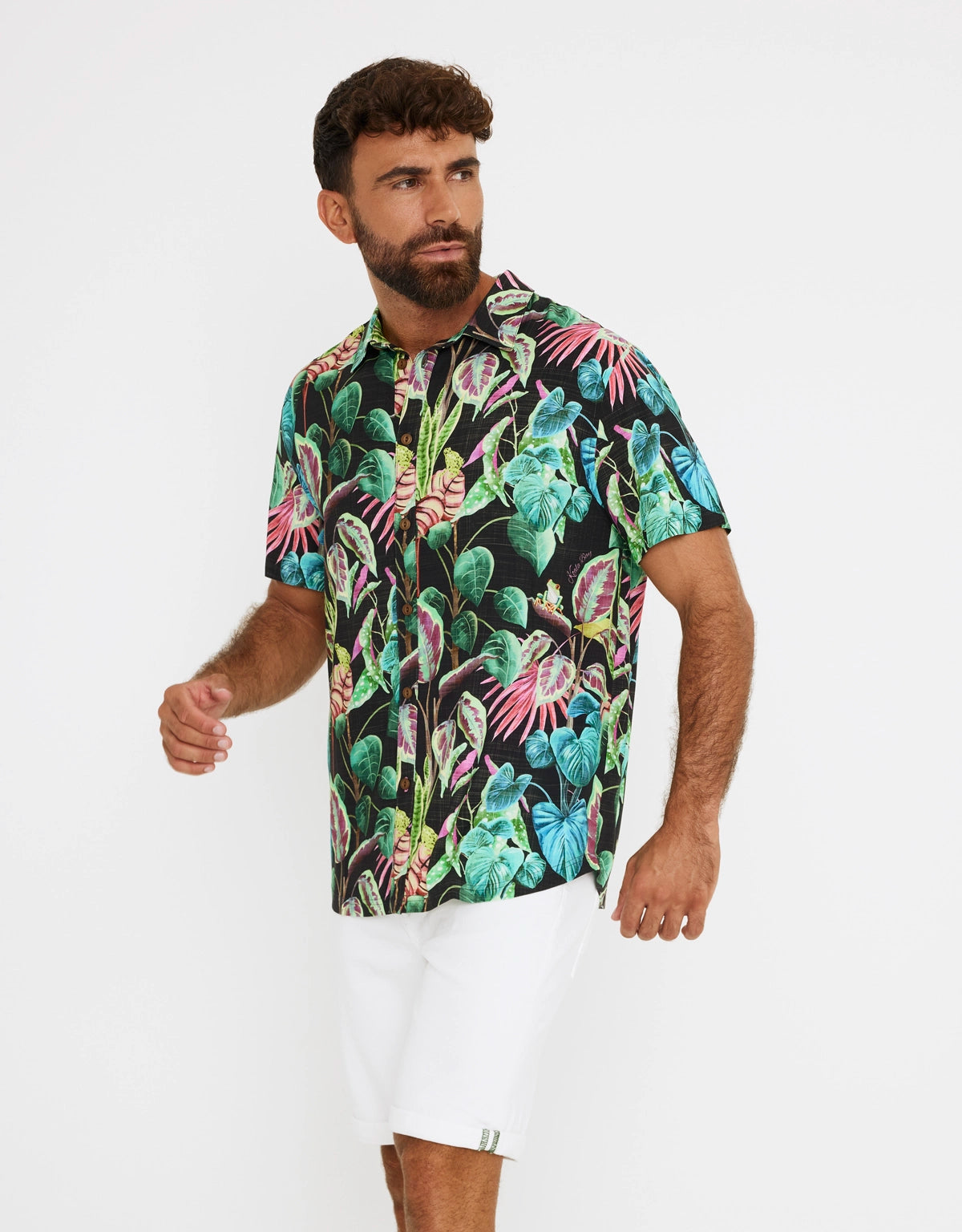 Camisa Manga Corta Estampado Tropical - Pirace