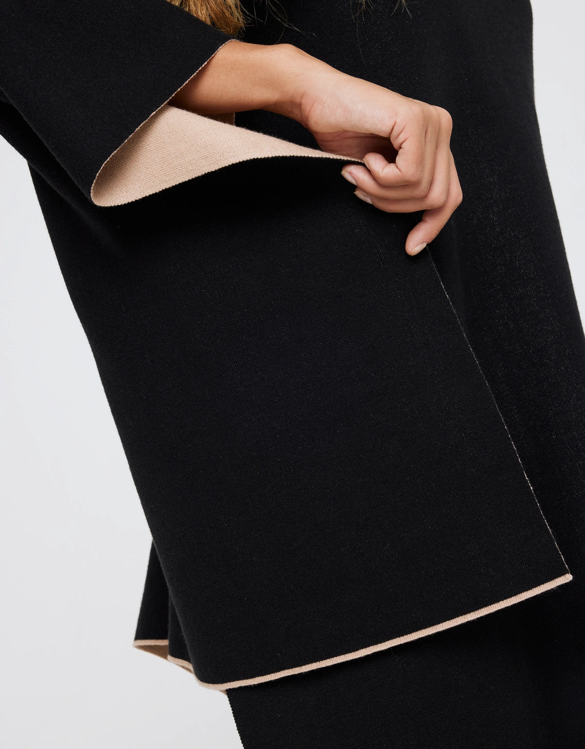 Poncho Abierto Beige - Samaris 