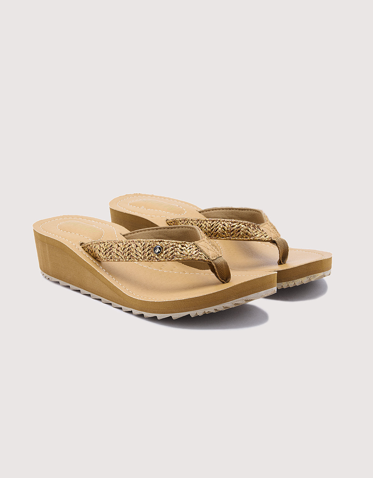  Wedge Flip Flops Braun - Levix