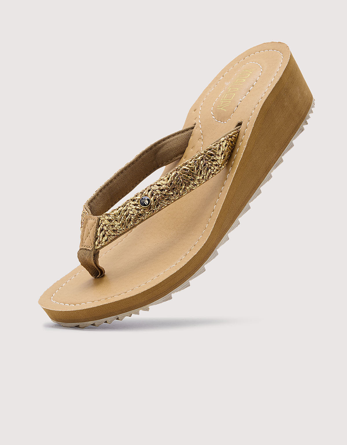  Wedge Flip Flops Braun - Levix