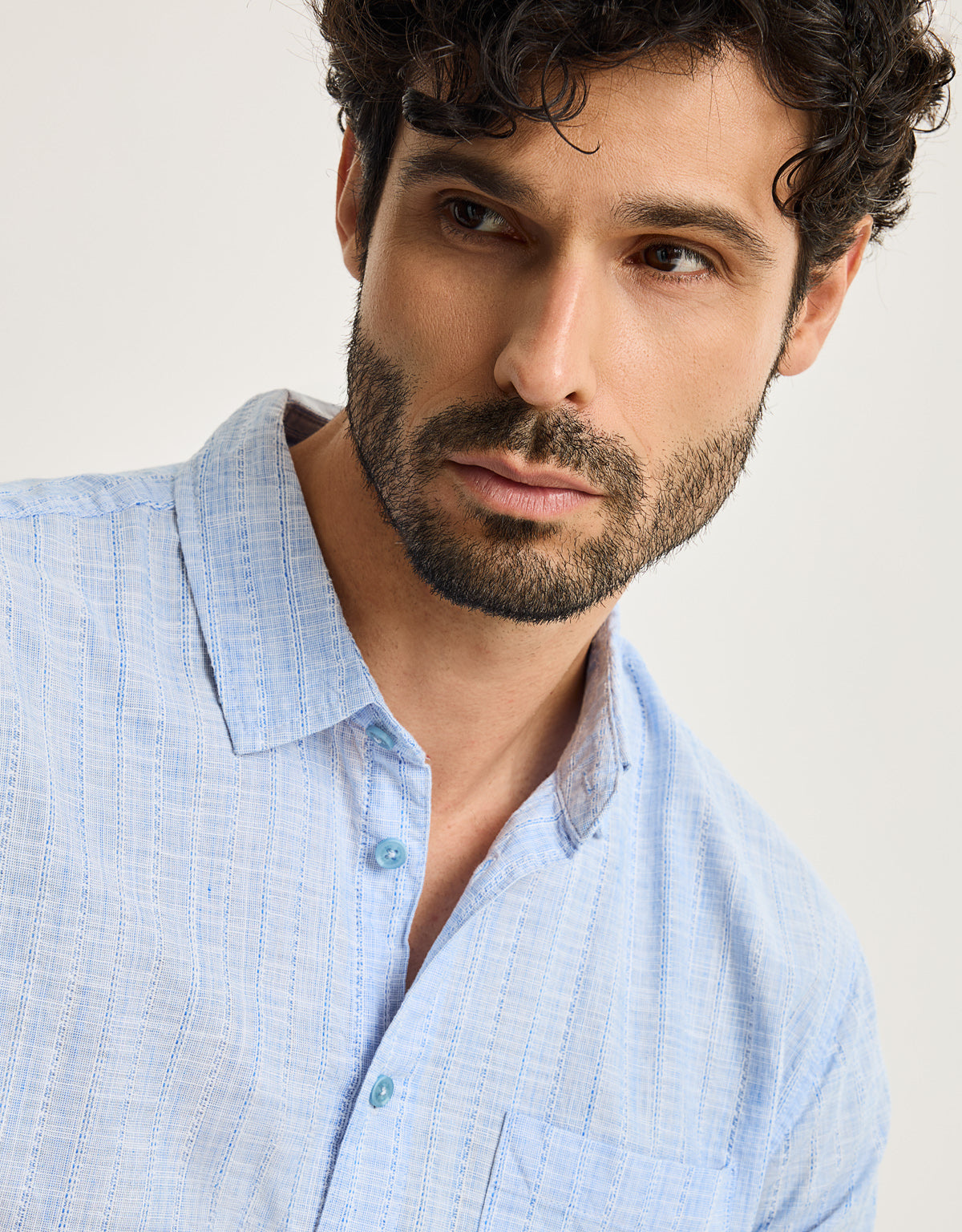 Camisa Manga Corta Azul Claro - Nocam 2