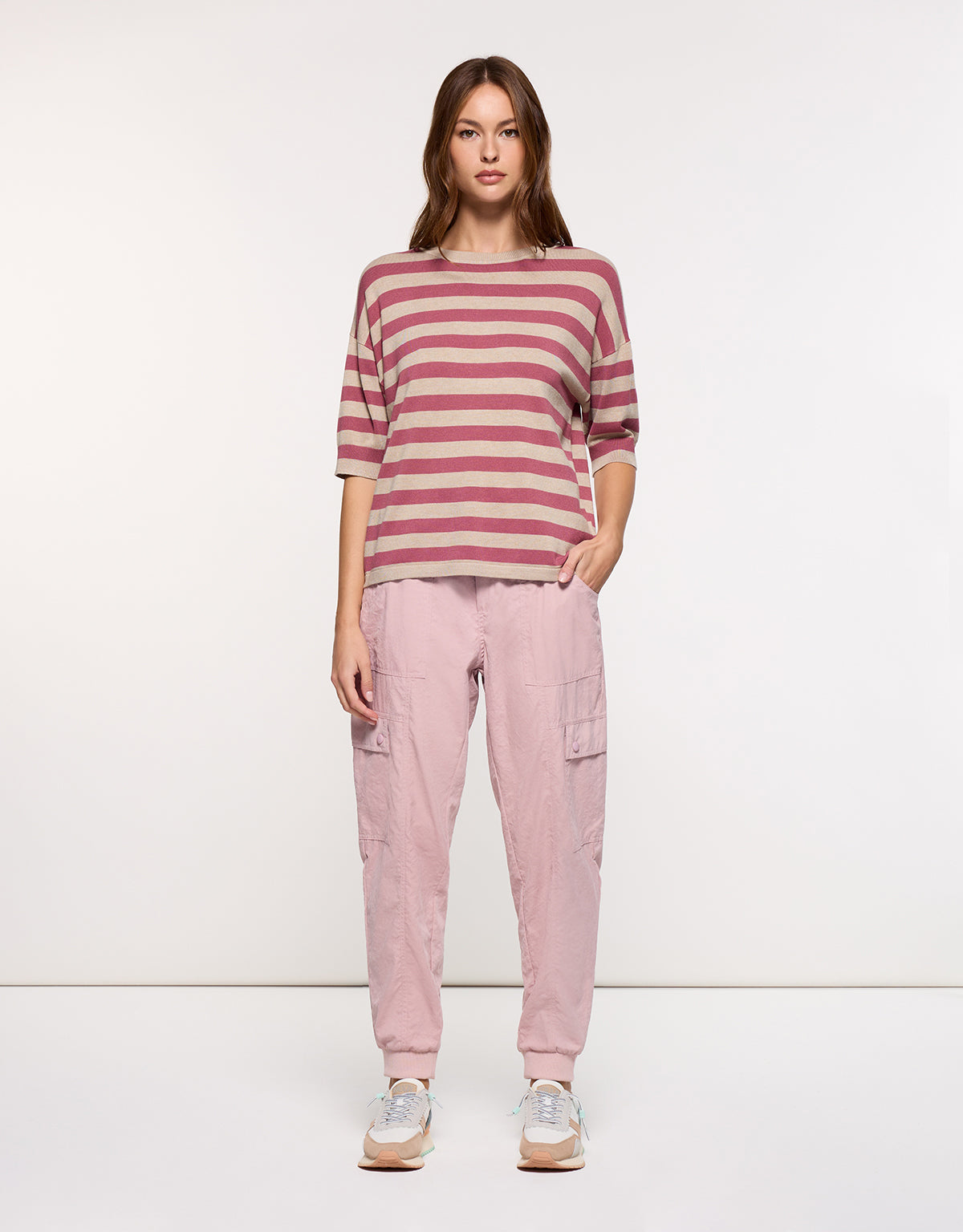 Jersey Manga Corta Rosa Rayas - Krekla 6