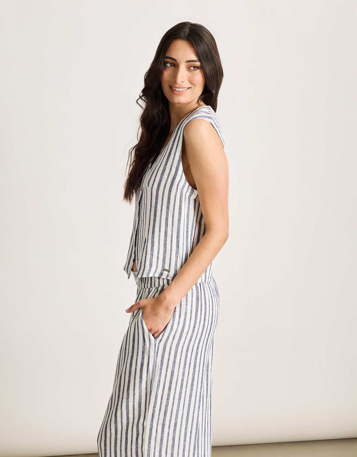 Blue Striped Vest - Prisma