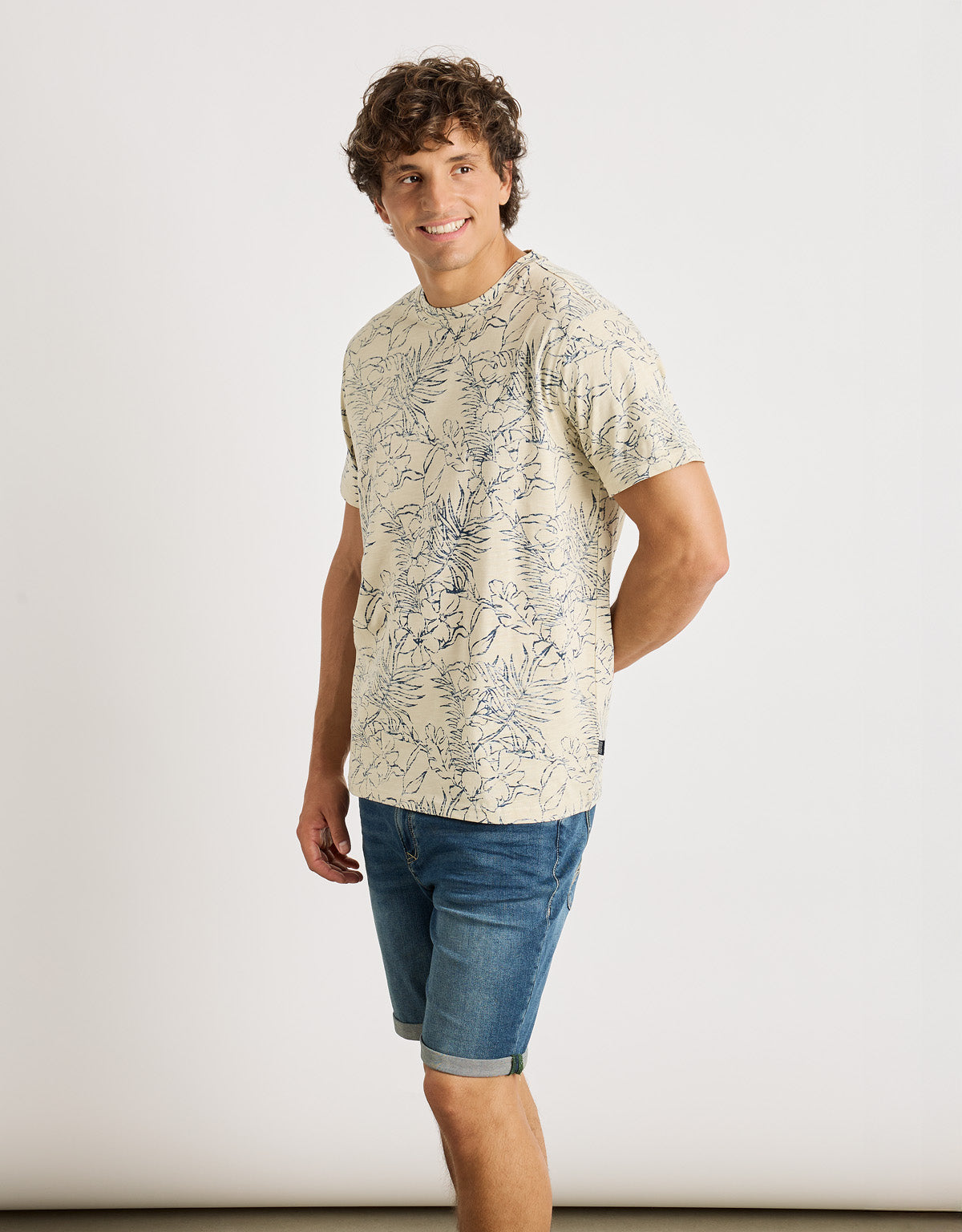 Camiseta Manga Corta Beige - Lago 4