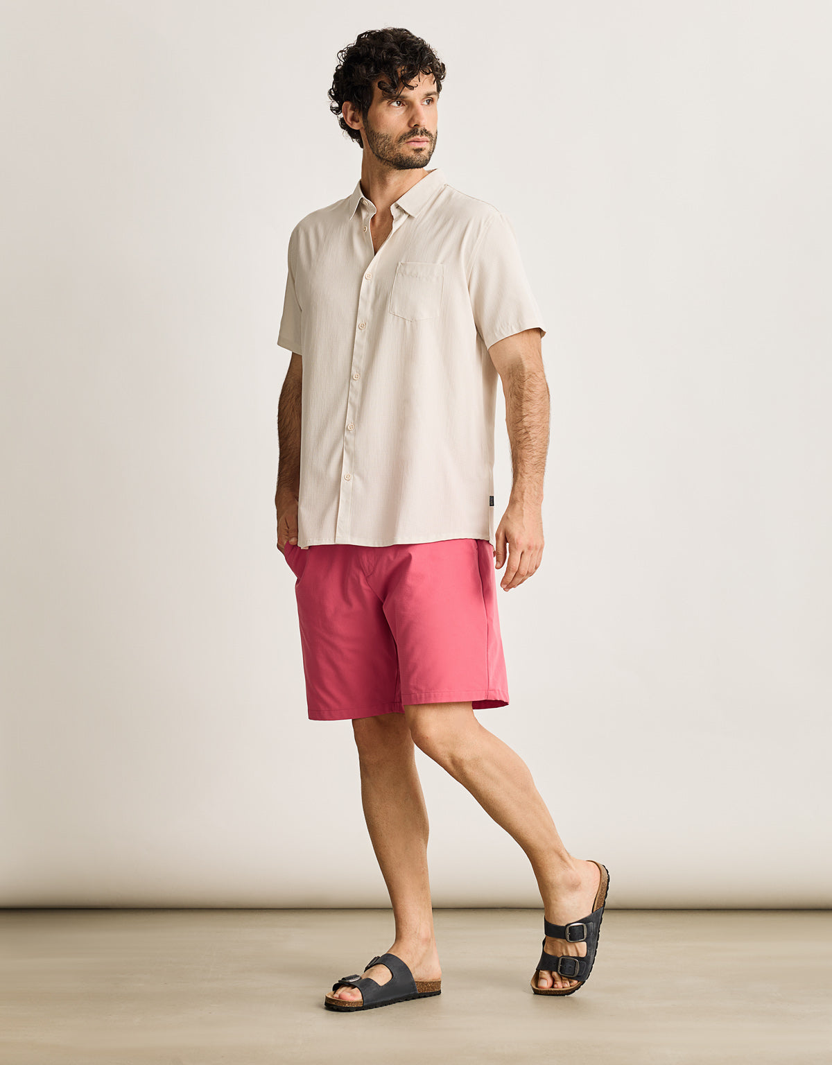 Camisa Manga Corta Beige - Camiland 7