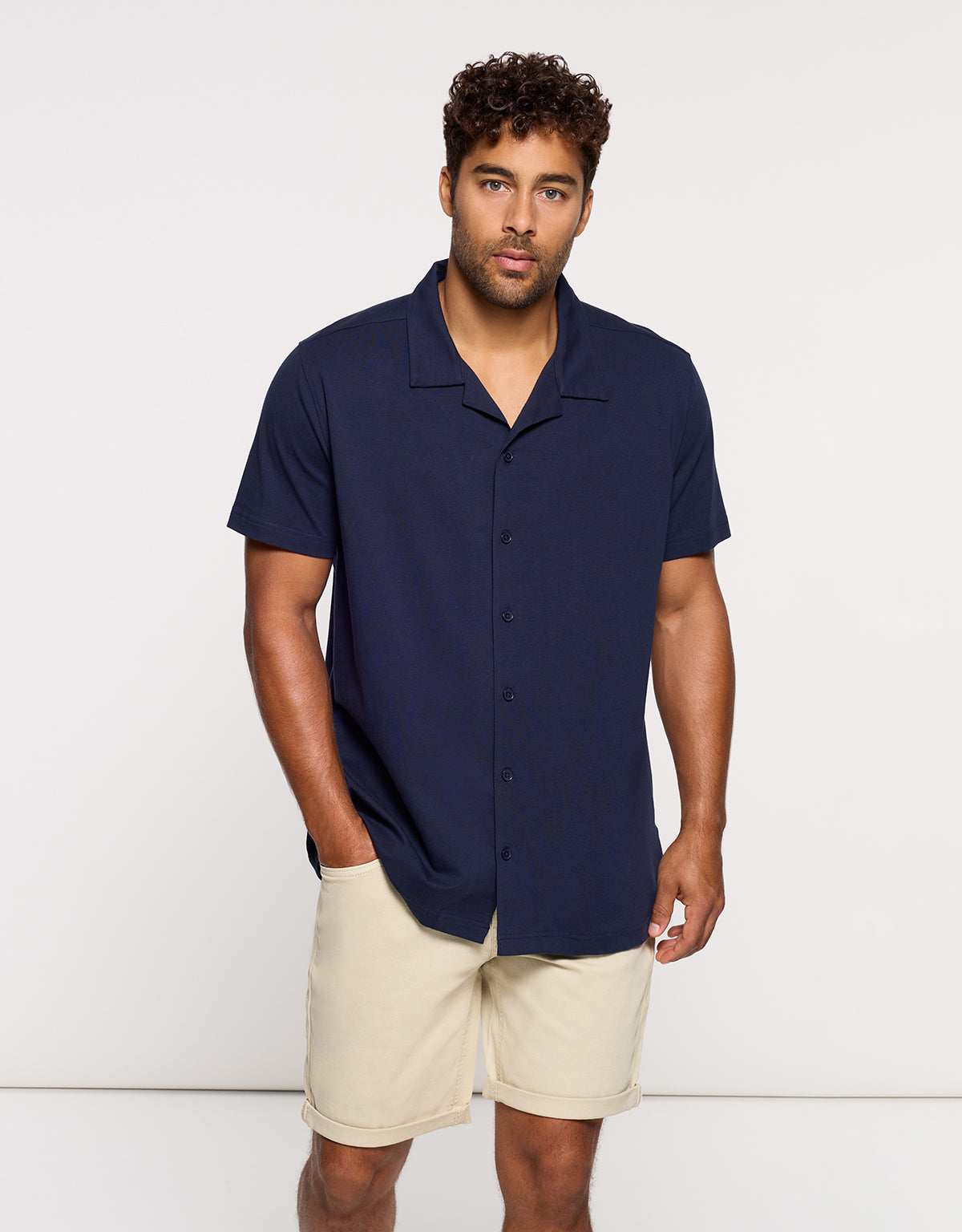 Camisa Manga Corta Azul Marino - Atimo 0