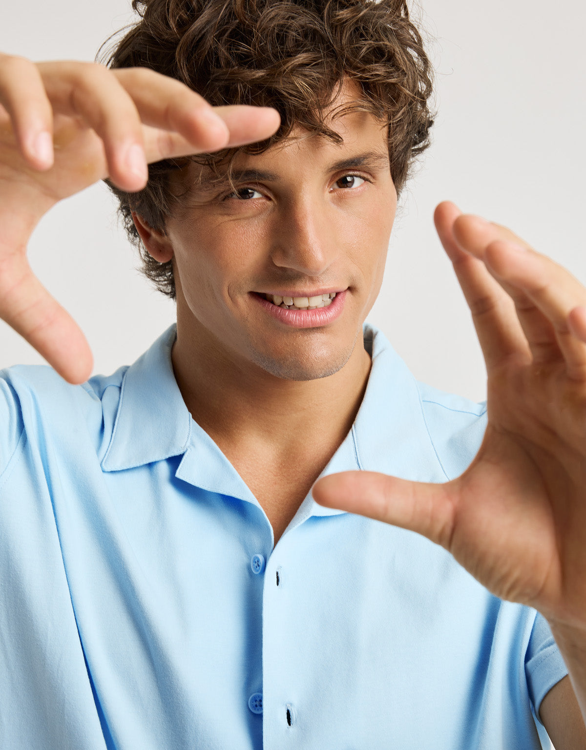 Camisa Manga Corta Azul Celeste - Atimo 4