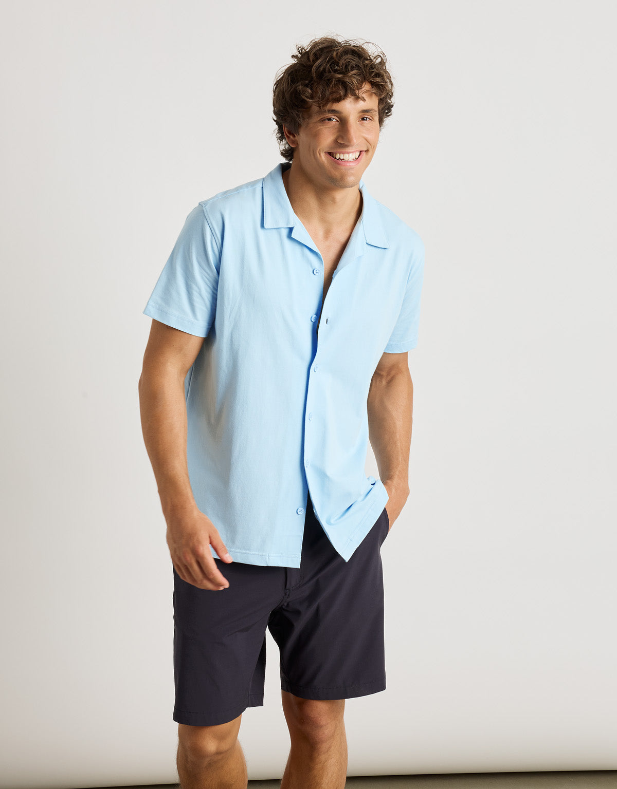 Camisa Manga Corta Azul Celeste - Atimo