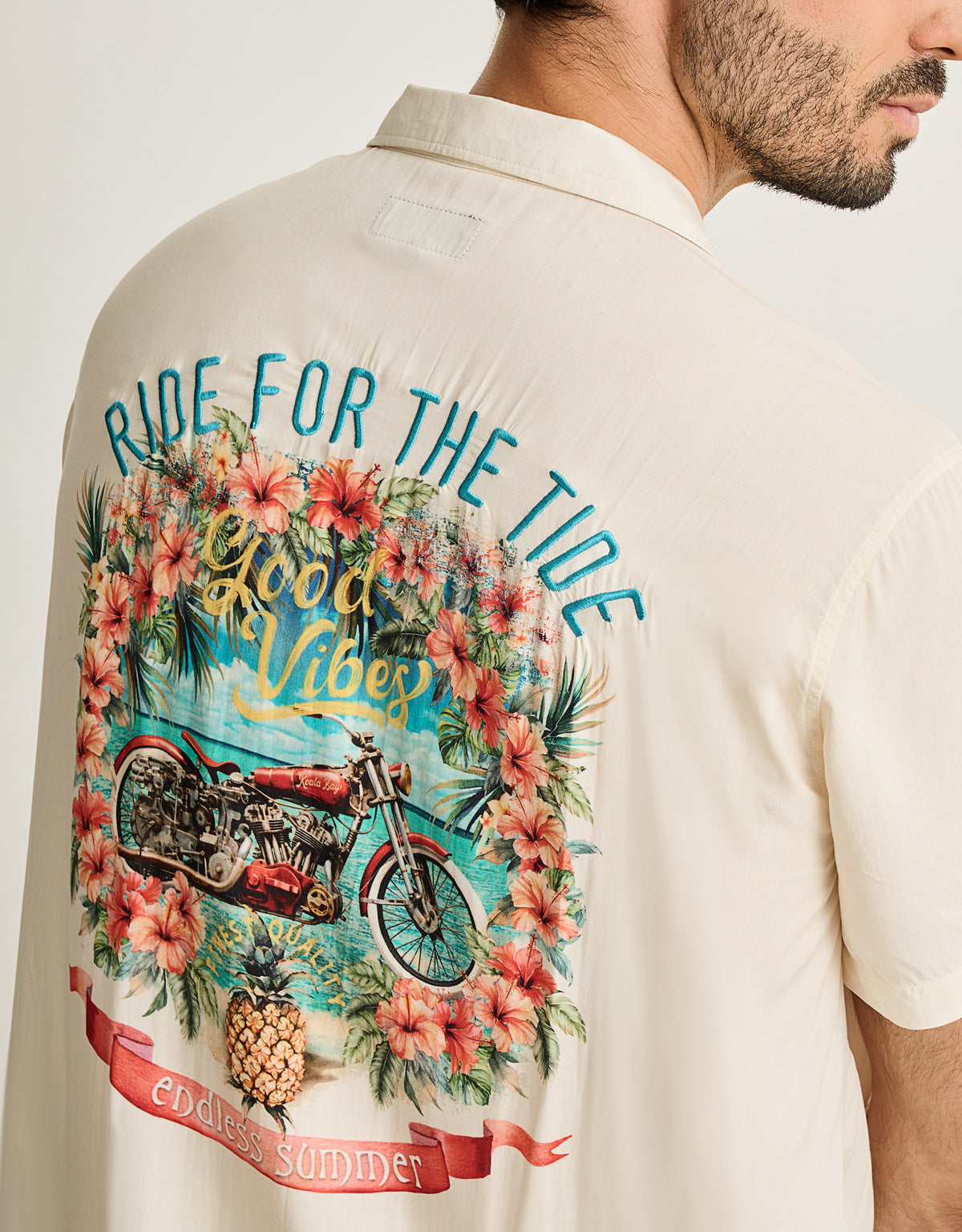 Camisa Manga Corta Beige - Charlie 5