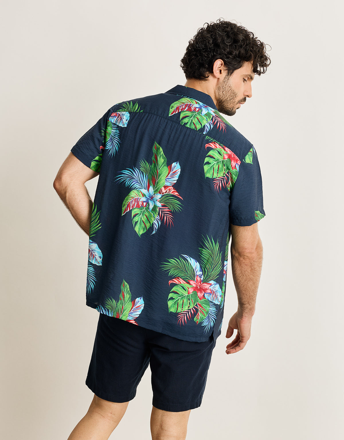 Camisa Manga Corta Azul Marino - Cattaneo 3