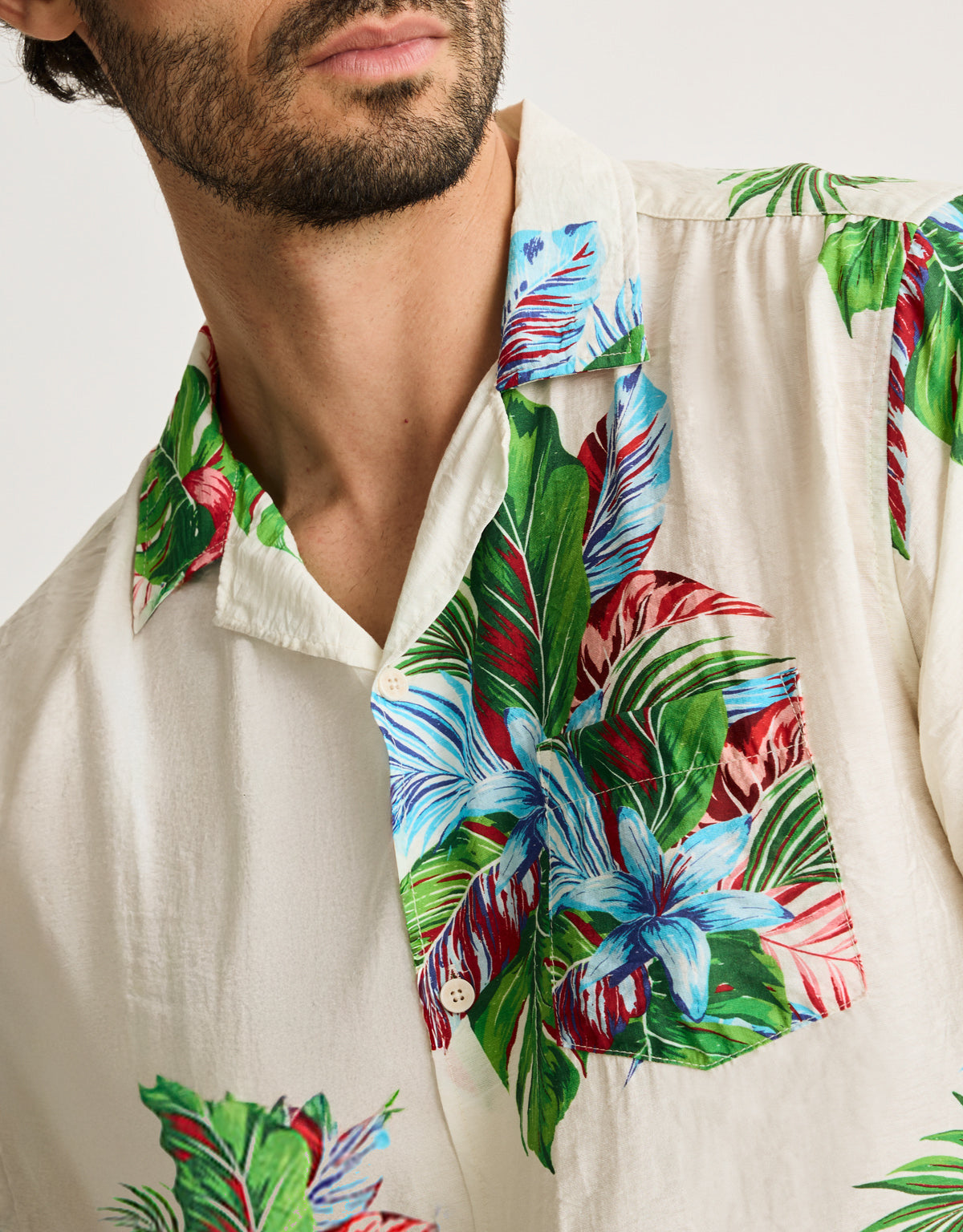 Camisa Manga Corta Beige - Cattaneo 5