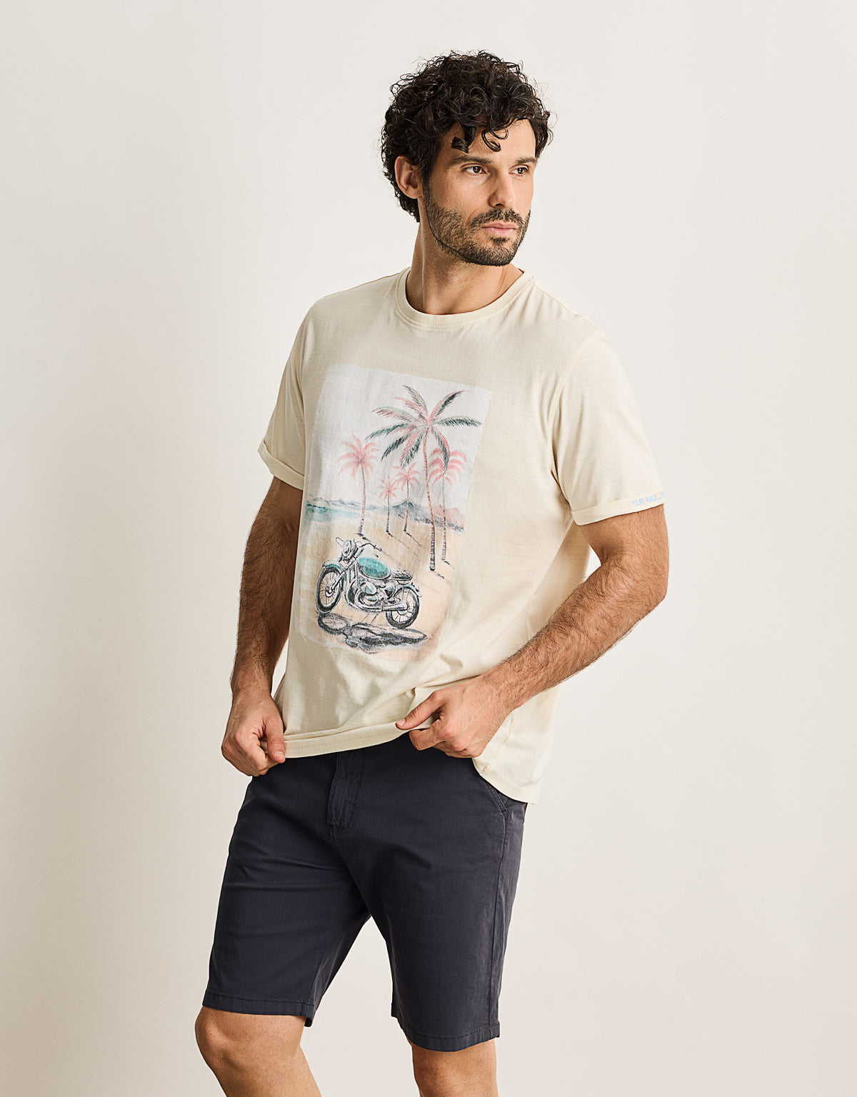 Camiseta Manga Corta Off White - Motodean