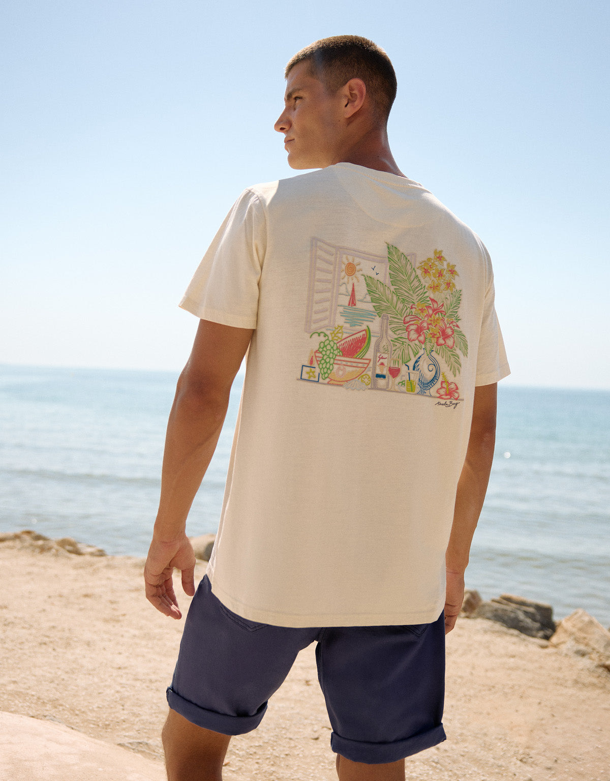 Camiseta Manga Corta Off White - Hobatsam