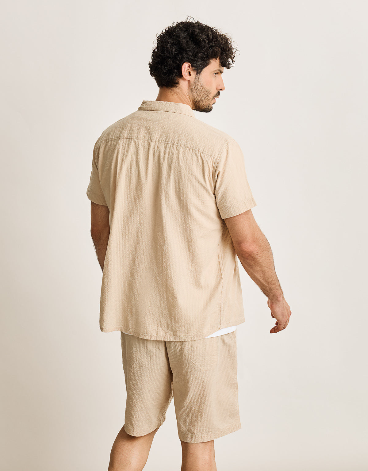 Camisa Manga Corta Beige - Buzzed 3