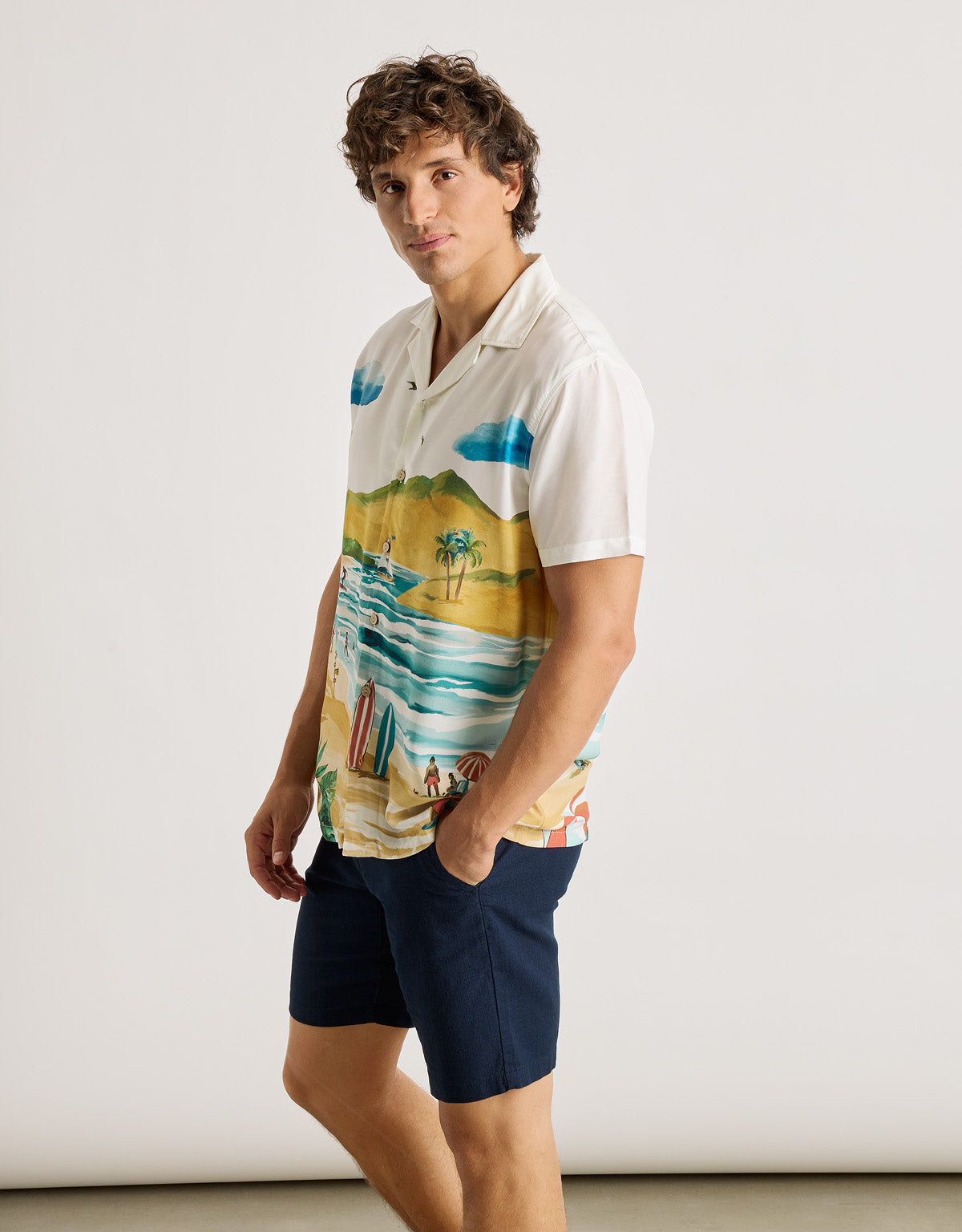 White Short-Sleeved Shirt - Landscape