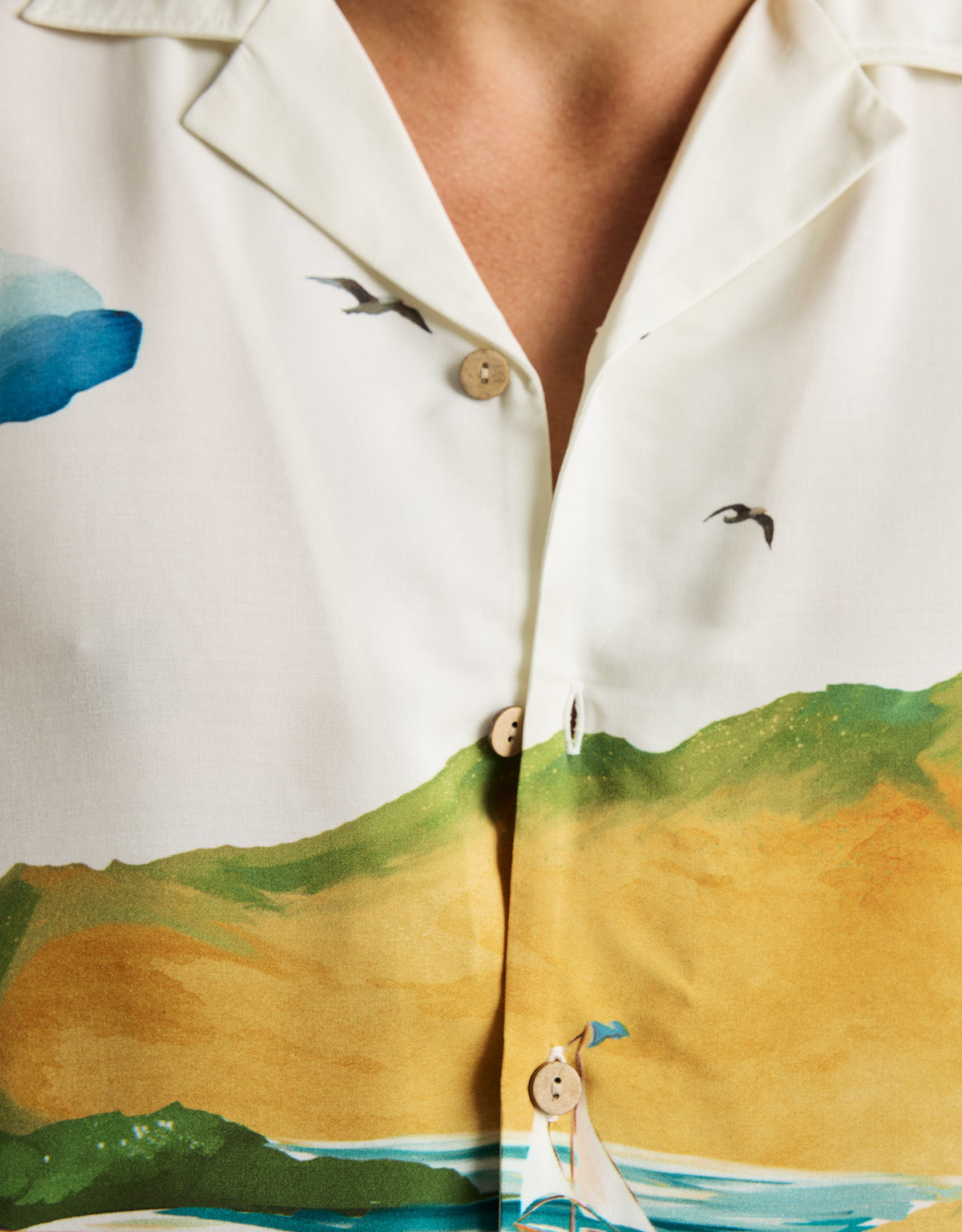 White Short-Sleeved Shirt - Landscape